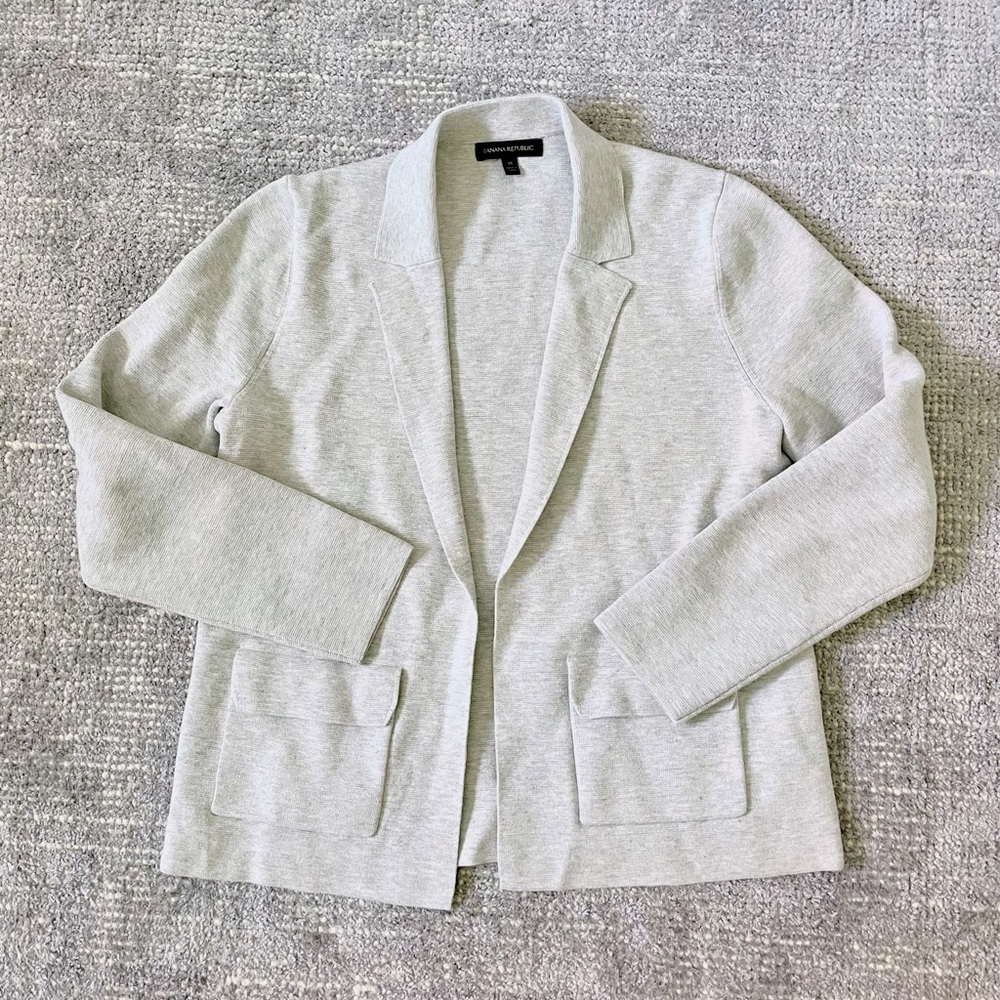 Banana Republic Sweater Blazer In Heather Grey M